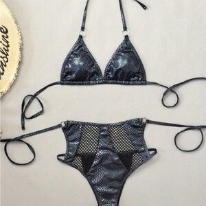 Black Snakeskin exotic dance wear